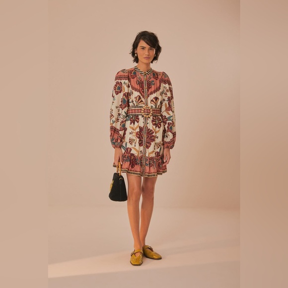Farm Rio Cream Riad Mini Dress - Picture 2 of 5